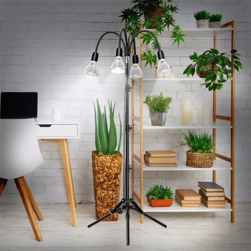 SANSI 30W x 4PCS LED Grow Light Bulb 4000K Daylight Full Spectrum E27 With 360° Adjustable Gooseneck + Tripod Stand